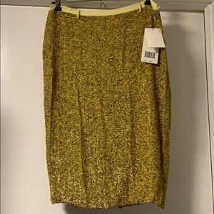 Robert Rodriguez yellow sequence skirt.